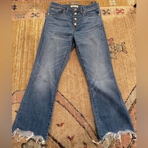 Madewell Women’s Cali Demi Boot Size 29 with Raw Hem and Button Fly